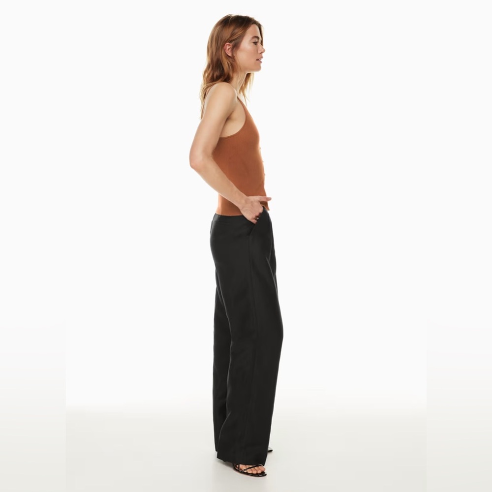 Aritzia Wilfred The Effortless Pant™ Linen Black High-Waisted Wide-leg Size 2 - Picture 4 of 16